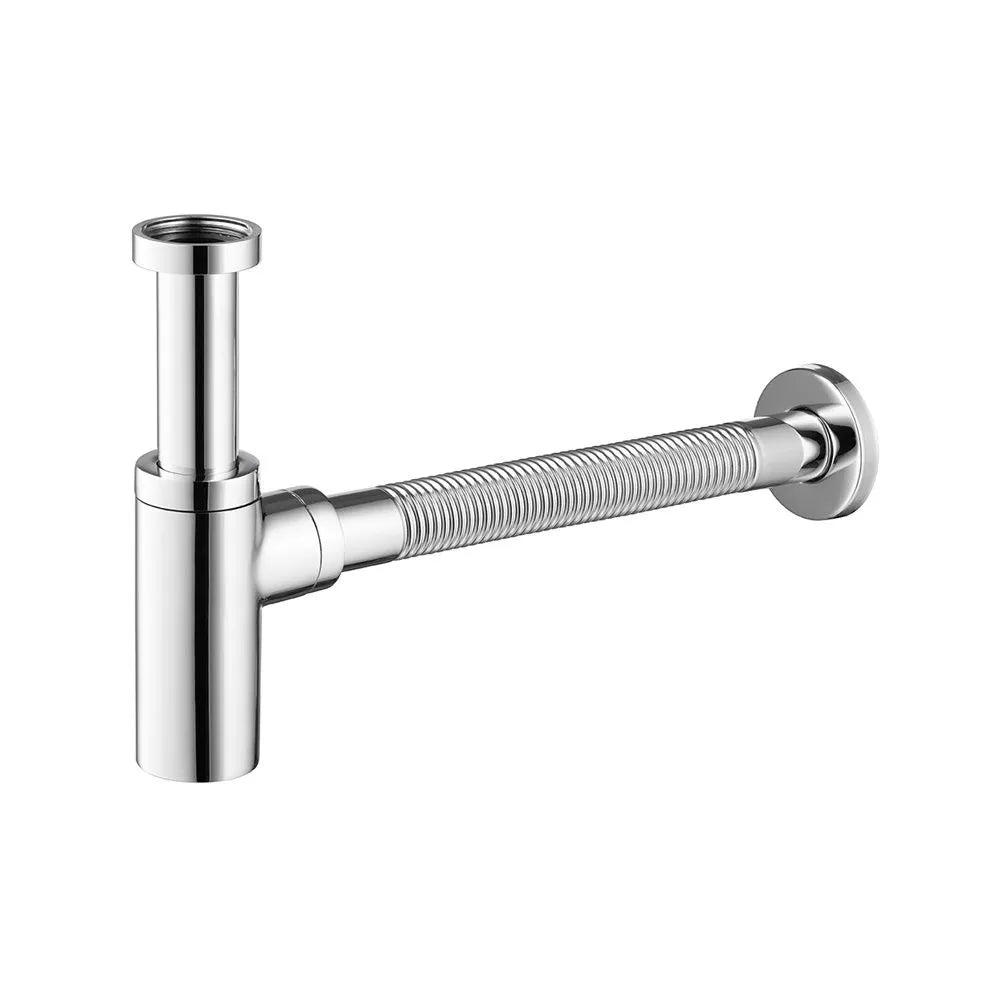 Bathroom Basin Bottle Trap with Flexible Corrugated Pipe – Anti-Odor Drain Trap – BT0005 Chrome