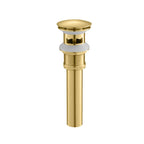 Overflow Pop-Up Basin Drain with SUS Stainless Steel Pipe – Solid Brass Construction – D0001 Brushed Gold