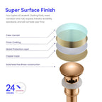 Overflow Pop-Up Basin Drain with SUS Stainless Steel Pipe – Solid Brass Construction – D0001