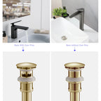 Overflow Pop-Up Basin Drain with SUS Stainless Steel Pipe – Solid Brass Construction – D0001