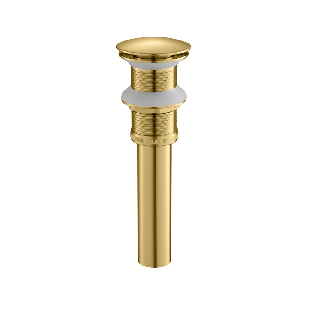 Pop-Up Basin Drain with SUS Stainless Steel Pipe – Solid Brass Construction – D0002 Brushed Gold