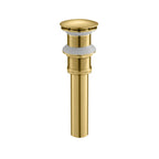 Pop-Up Basin Drain with SUS Stainless Steel Pipe – Solid Brass Construction – D0002 Brushed Gold