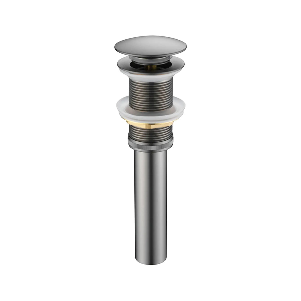 Pop-Up Basin Drain with SUS Stainless Steel Pipe – Solid Brass Construction – D0002 Brushed Gun Metal