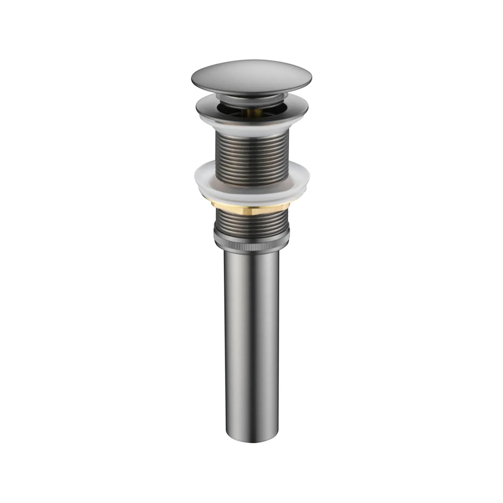 Pop-Up Basin Drain with SUS Stainless Steel Pipe – Solid Brass Construction – D0002 Brushed Gun Metal