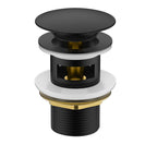 1-1/4 Inch Overflow Pop-Up Basin Drain – Solid Brass Construction – D0011 Matte Black