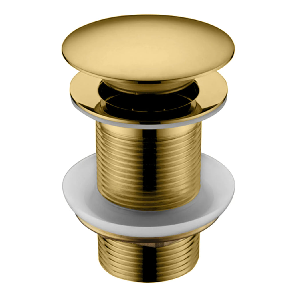 1-1/4 Inch Pop-Up Basin Drain Without Overflow – Solid Brass Construction – D0012 Brushed Gold