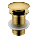 1-1/4 Inch Pop-Up Basin Drain Without Overflow – Solid Brass Construction – D0012 Brushed Gold