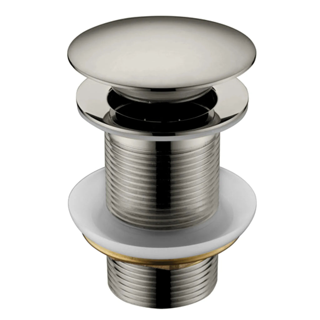 1-1/4 Inch Pop-Up Basin Drain Without Overflow – Solid Brass Construction – D0012 Brushed Nickel