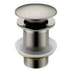 1-1/4 Inch Pop-Up Basin Drain Without Overflow – Solid Brass Construction – D0012 Brushed Nickel