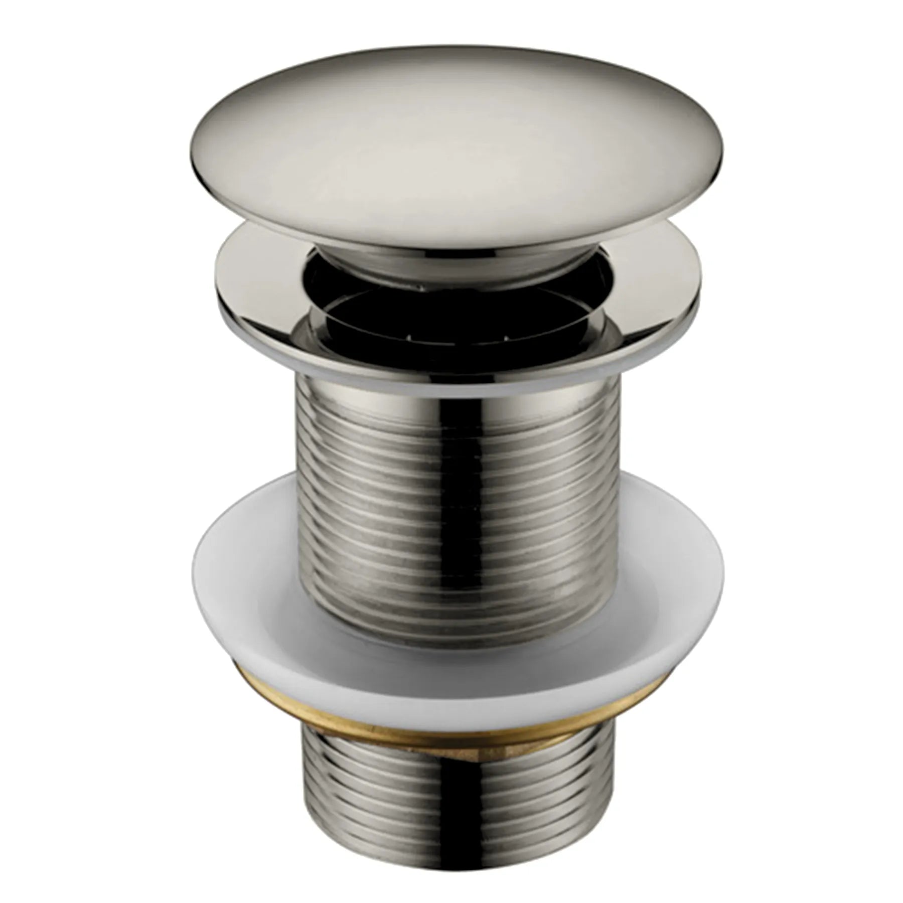 1-1/4 Inch Pop-Up Basin Drain Without Overflow – Solid Brass Construction – D0012 Brushed Nickel