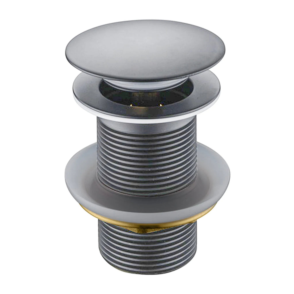 1-1/4 Inch Pop-Up Basin Drain Without Overflow – Solid Brass Construction – D0012 Brushed Gun Metal