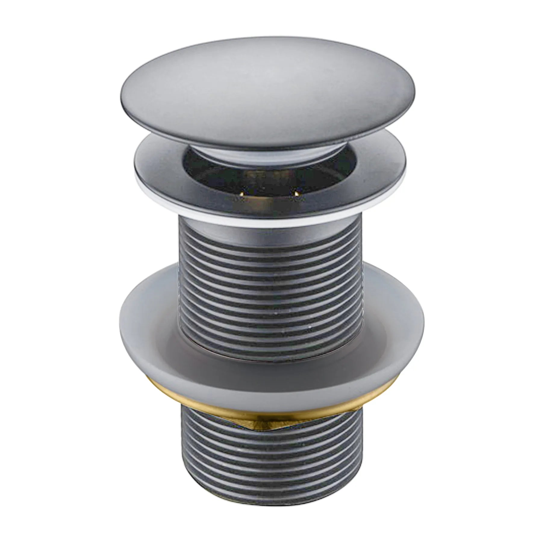 1-1/4 Inch Pop-Up Basin Drain Without Overflow – Solid Brass Construction – D0012 Brushed Gun Metal