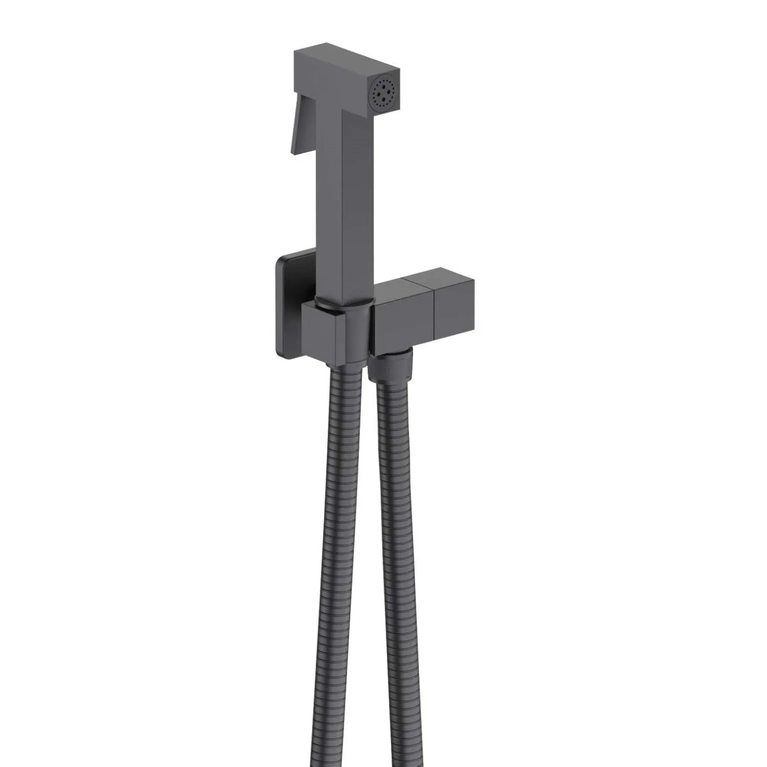 Square Wall Mounted Hand Bidet Set with Brass Spray– Brass Body & Spray