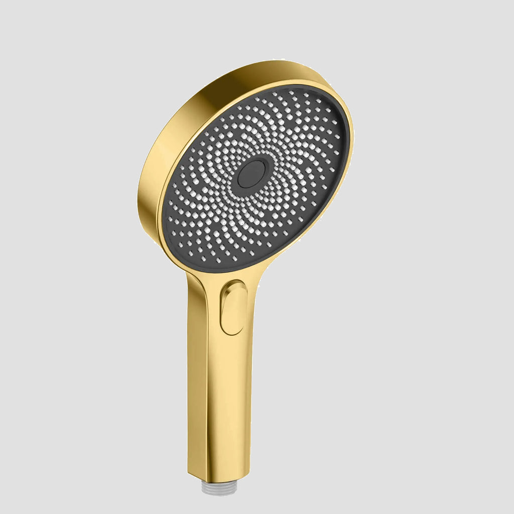 3-Function ABS Hand Shower – Button Select with 3 Spray Modes (Rain/Power/Combo) – HS2009 Brushed Gold