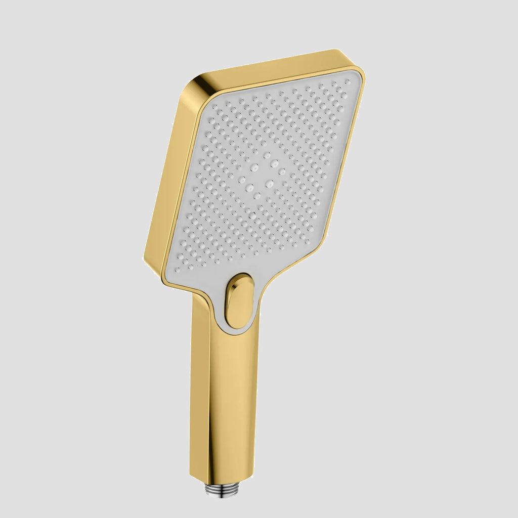 3-Function Square ABS Hand Shower – Rain+Boost+Mist Spray Modes – HS2010 Brushed Gold
