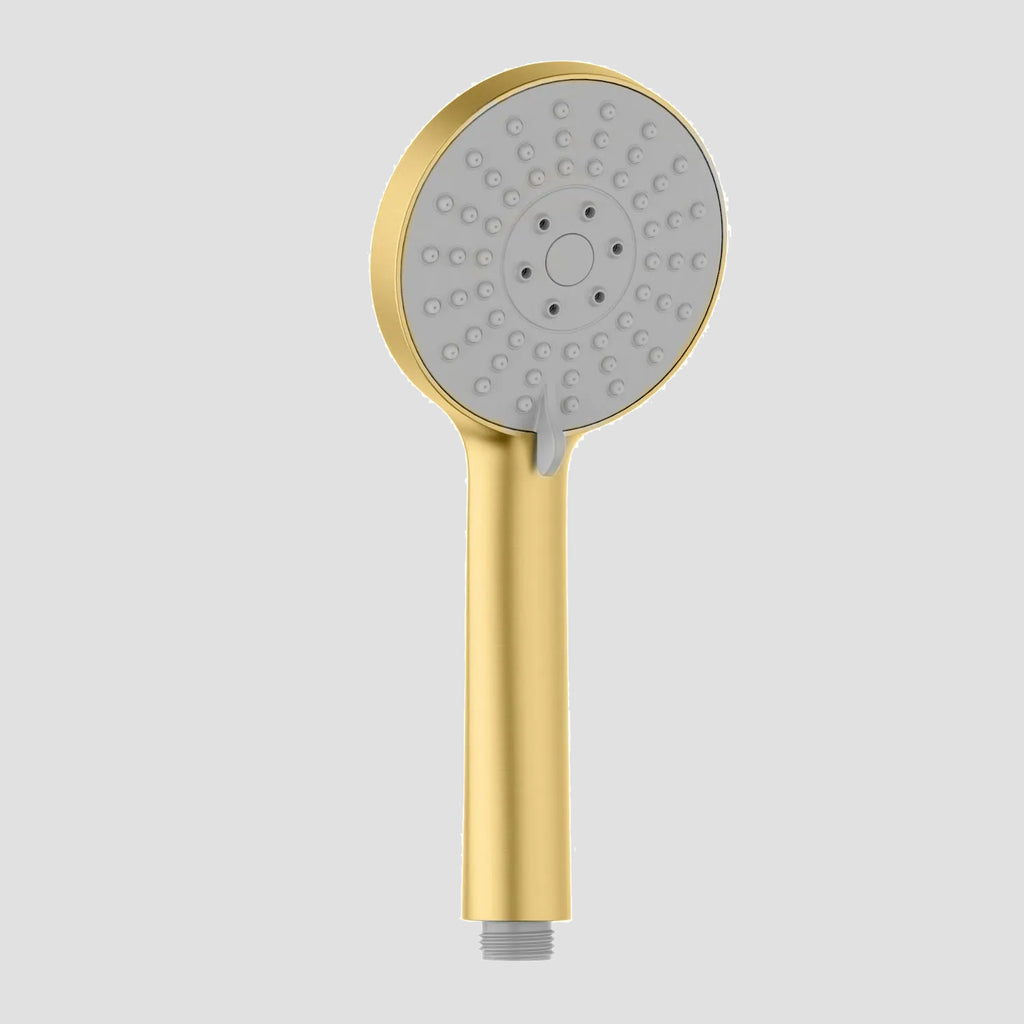 3-Function Round ABS Hand Shower – Rain+Boost+Mist Spray Modes with Rotary Control-HS2013 Brushed Gold