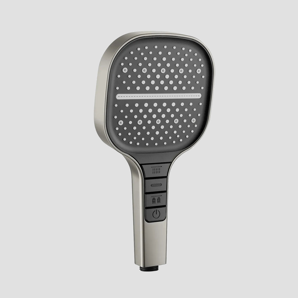 3-Function Square ABS Hand Shower (Rain+Boost+Mist with Pause)--HS2016 Brushed Nickel