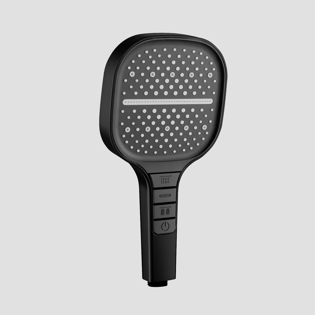 3-Function Square ABS Hand Shower (Rain+Boost+Mist with Pause)--HS2016 Matte Black