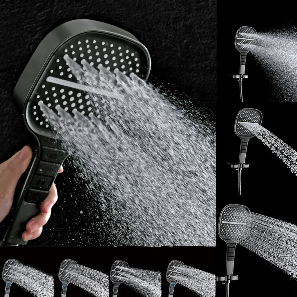 3-Function Square ABS Hand Shower (Rain+Boost+Mist with Pause)--HS2016