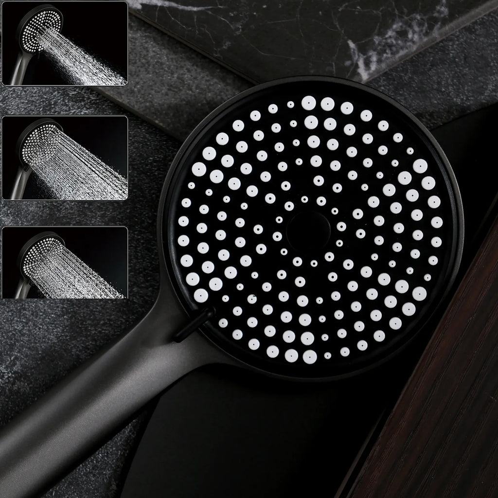 3-Function Round ABS Hand Shower – Rain+Boost+Mist Spray Modes with Rotary Control-HS2018