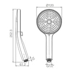3-Function Round ABS Hand Shower – Rain+Boost+Mist Spray Modes with Rotary Control-HS2018