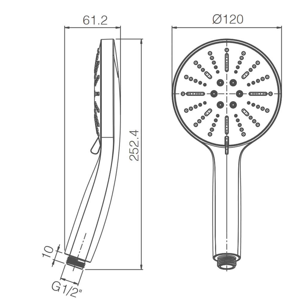3 Function ABS Hand Shower – Rain+Boost Spray+Mist-HS2019