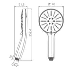 3 Function ABS Hand Shower – Rain+Boost Spray+Mist-HS2019