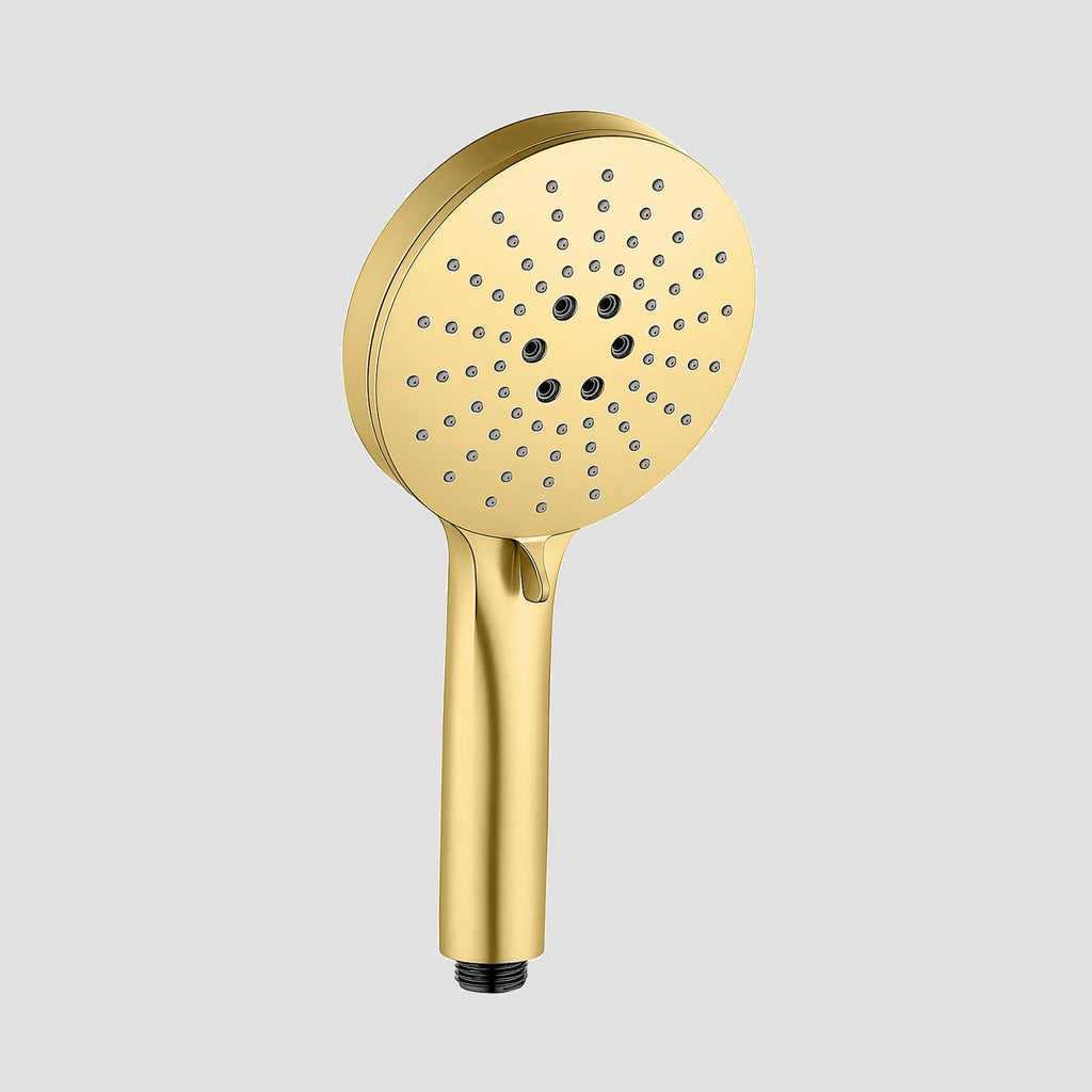 120mm Round 3-Function ABS Hand Shower – Rain+Boost+Mist Spray-HS2021 Brushed Gold