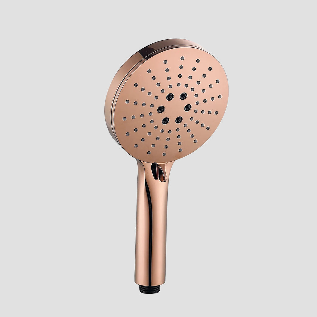 120mm Round 3-Function ABS Hand Shower – Rain+Boost+Mist Spray-HS2021 Rose Gold