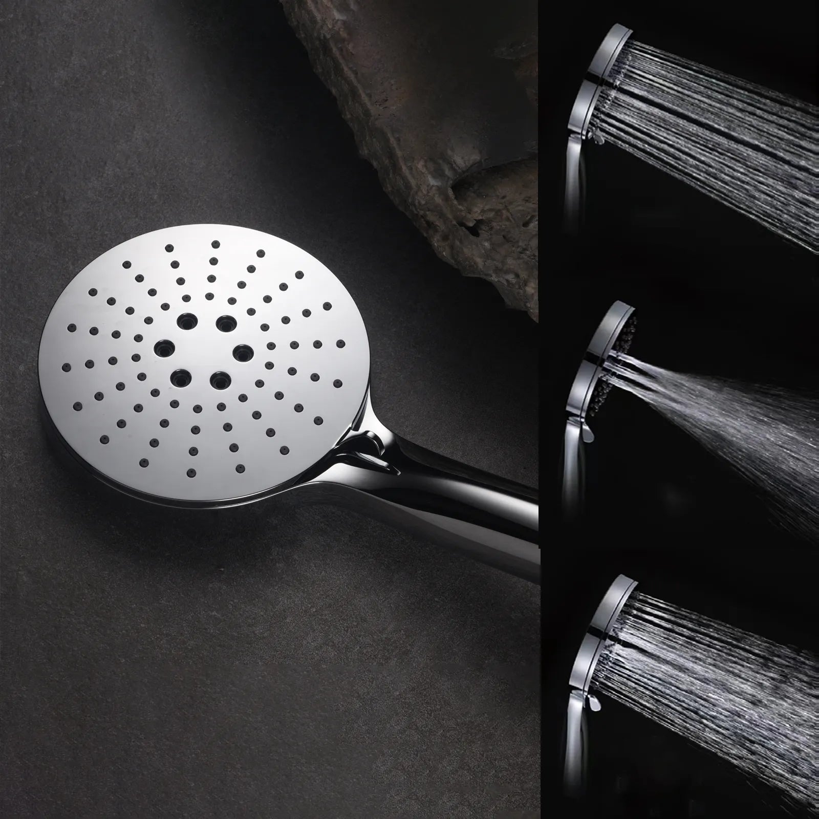 120mm Round 1-Way ABS Hand Shower – Touch-Clean Soft Silicone Nozzle--HS2020