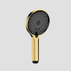 120mm Round 3-Function Hand Shower with Touch-Clean Silicone Nozzle-HS2022 Brushed Gold