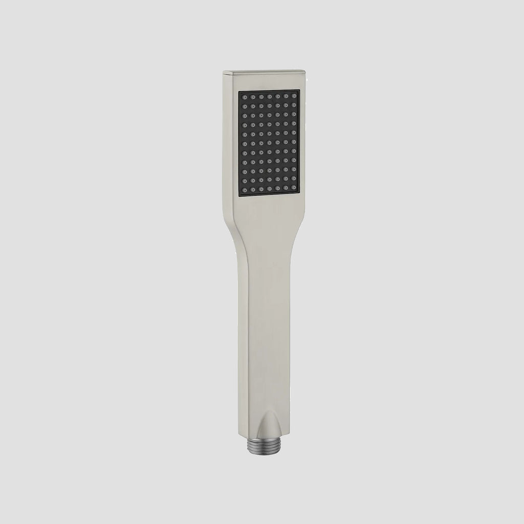 Square 1-Way Solid Brass Hand Shower with Touch-Clean Silicone Nozzle HS3001 Brushed Nickel