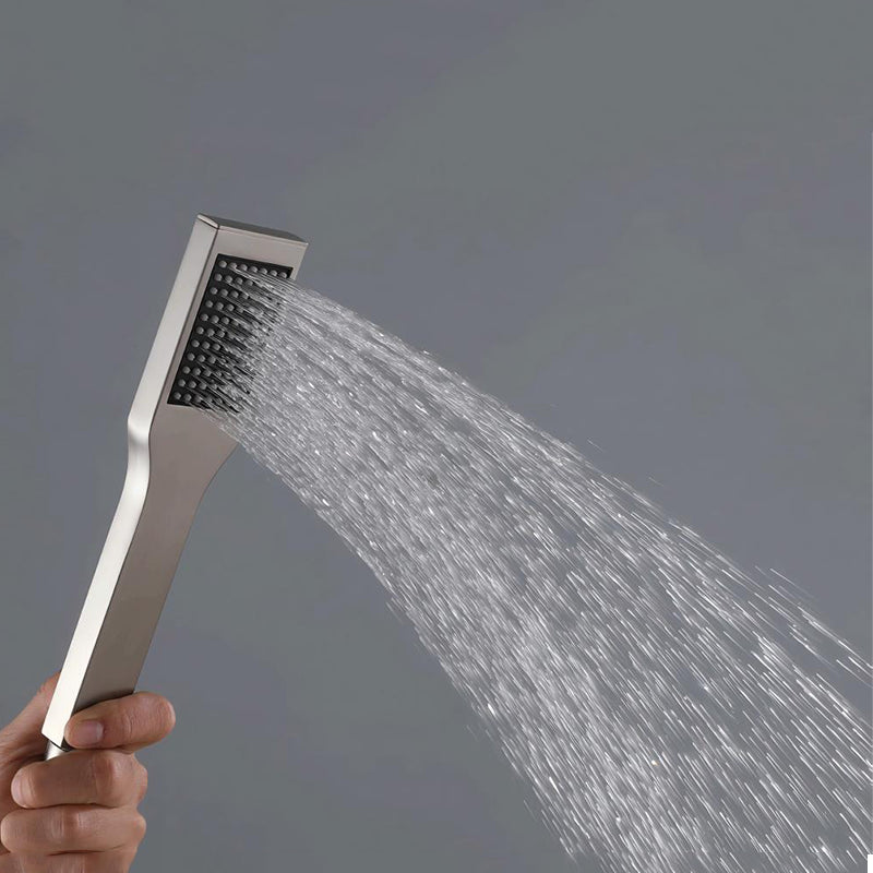 Square 1-Way Solid Brass Hand Shower with Touch-Clean Silicone Nozzle HS3001