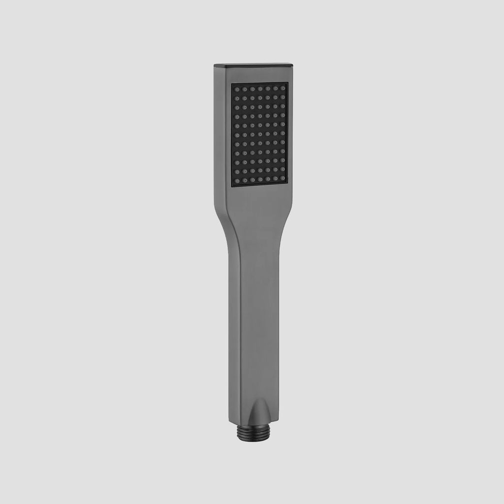 Square 1-Way Solid Brass Hand Shower with Touch-Clean Silicone Nozzle HS3001 Brushed Gun Metal