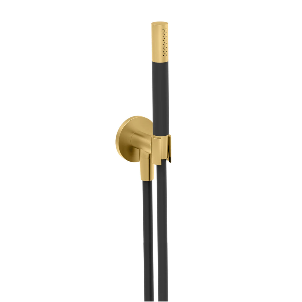 Solid Brass Wall Elbow Handheld Shower Kit – SUS304 Hand Shower – HSK0033 Brushed Gold
