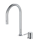 Two-Hole Pull-Down Kitchen Faucet – High Arc, 360° Swivel Spout & PEX Hose – KFB0006 Chrome