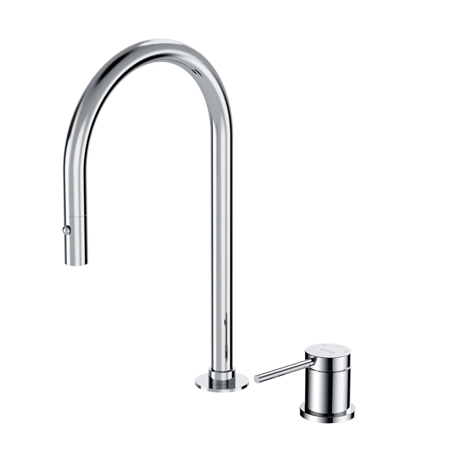 Two-Hole Pull-Down Kitchen Faucet – High Arc, 360° Swivel Spout & PEX Hose – KFB0006 Chrome
