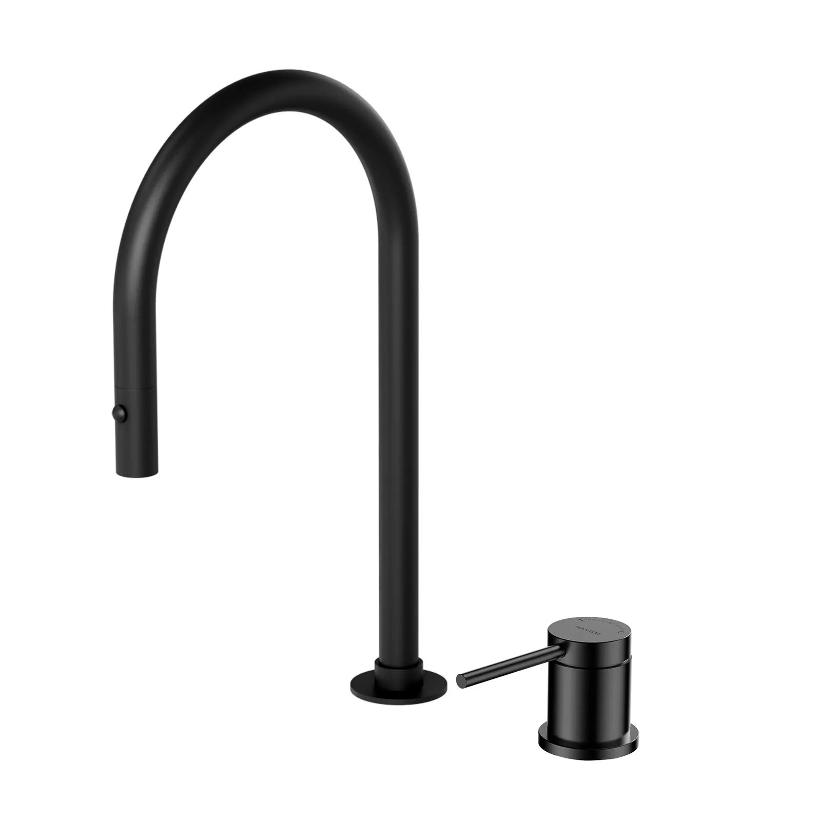 Two-Hole Pull-Down Kitchen Faucet – High Arc, 360° Swivel Spout & PEX Hose – KFB0006 Matte Black
