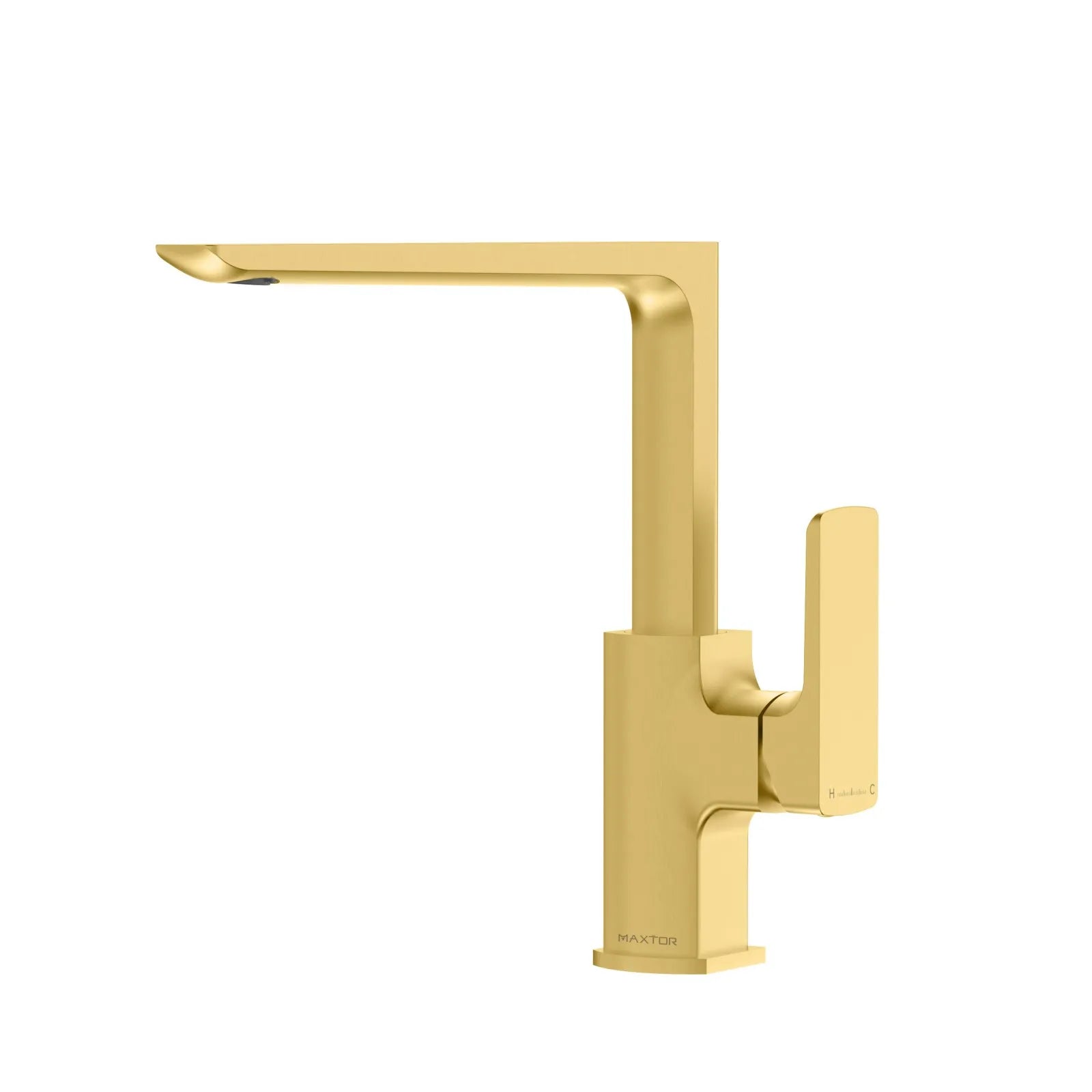 Modern Square Kitchen Faucet with Swivel Spout – Single Handle Mixer – KFB0007 Brushed Gold