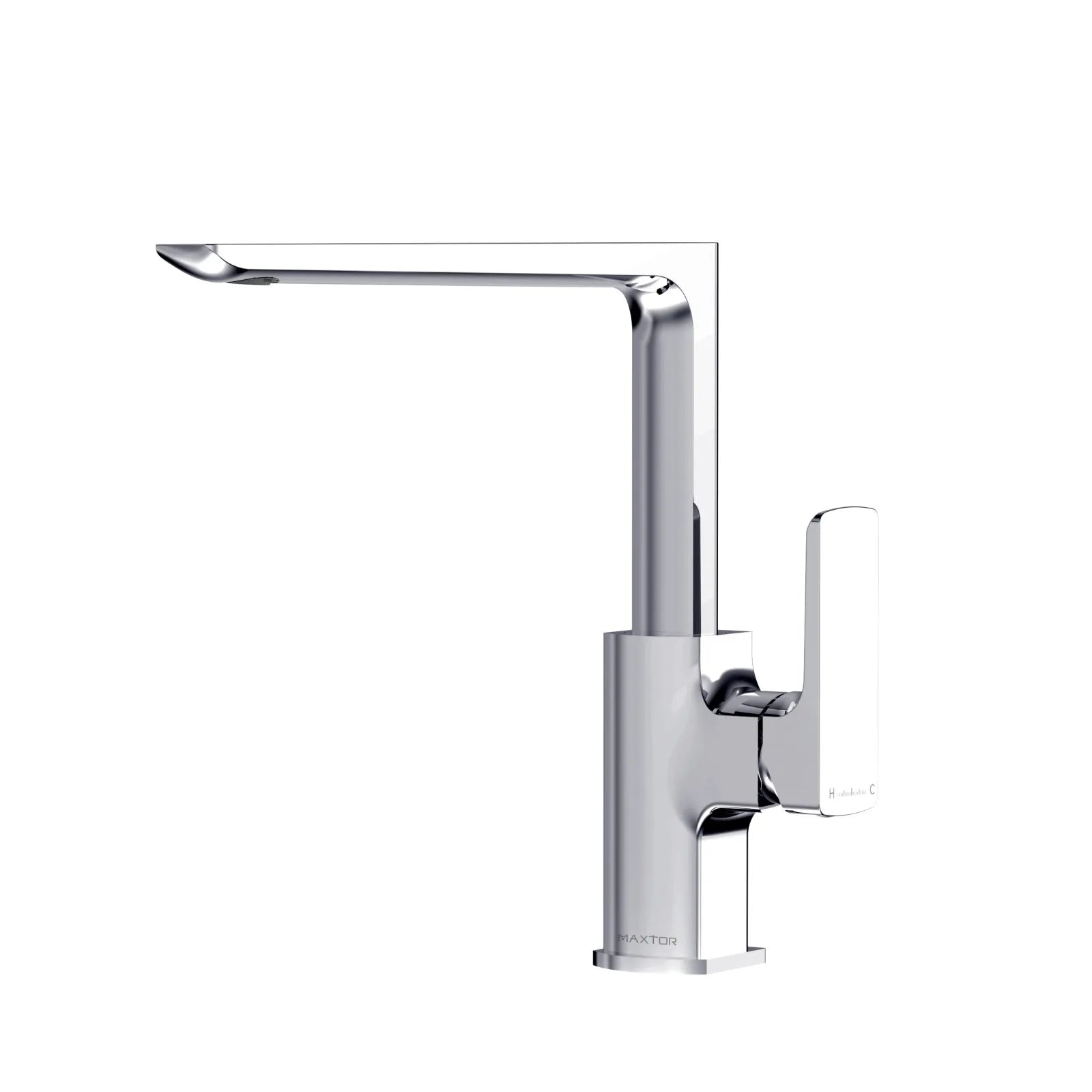 Modern Square Kitchen Faucet with Swivel Spout – Single Handle Mixer – KFB0007 Chrome