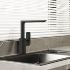 Modern Square Kitchen Faucet with Swivel Spout – Single Handle Mixer – KFB0007