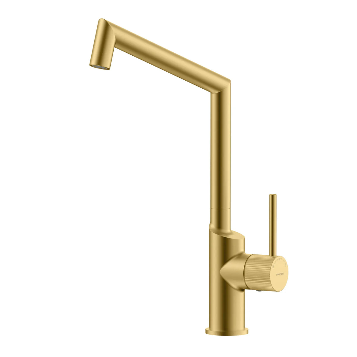KFB0027 Kitchen Faucet | Solid Brass Lead-Free | 360° Swivel Spout | Maxtor KFB0027 Brushed Gold