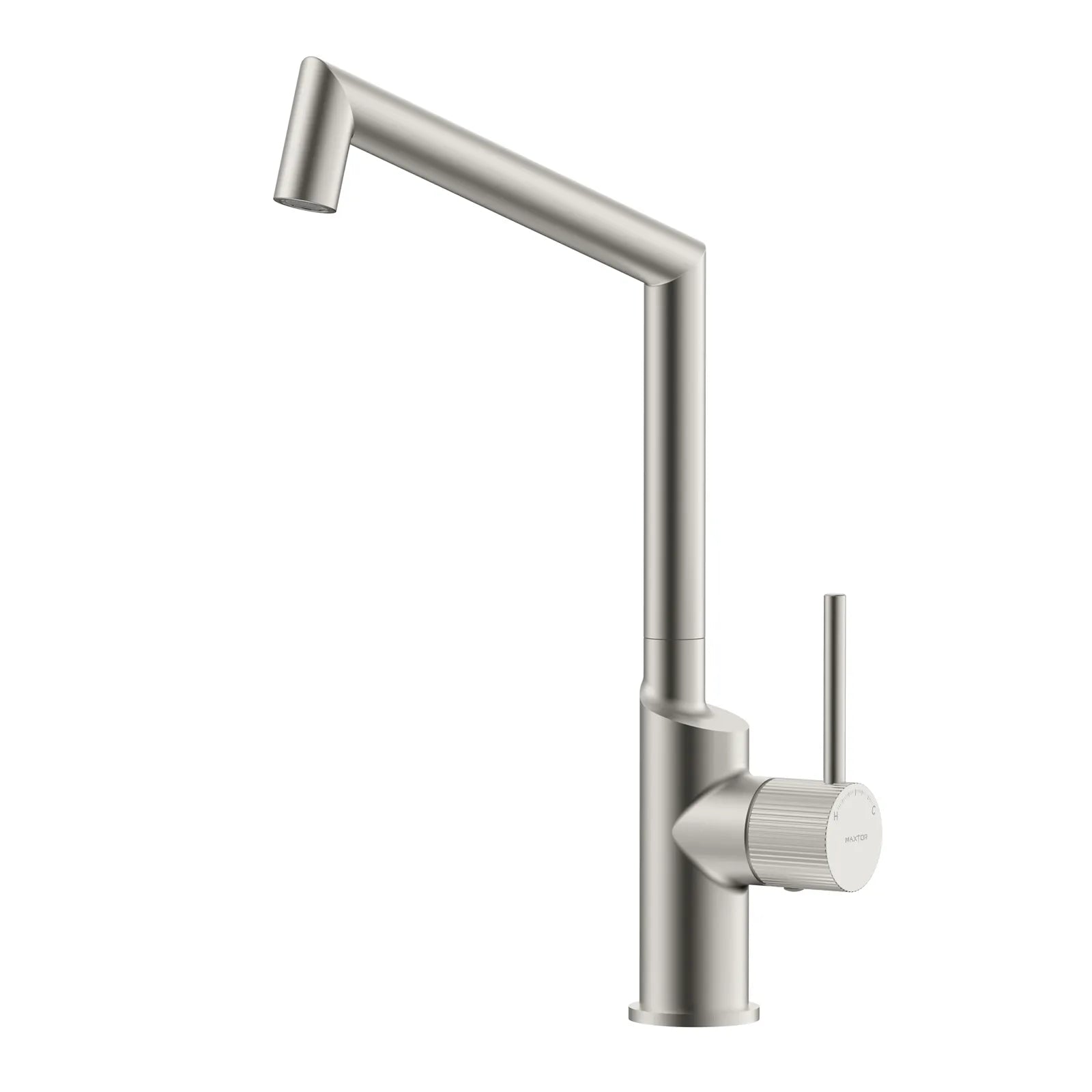 KFB0027 Kitchen Faucet | Solid Brass Lead-Free | 360° Swivel Spout | Maxtor KFB0027 Brushed Nickel