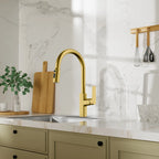 MAXTOR High Arc Pull Down Kitchen Faucet with 360° Swivel Spout & 1.8 GPM Sprayer-KFB0065