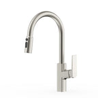 MAXTOR High Arc Pull Down Kitchen Faucet with 360° Swivel Spout & 1.8 GPM Sprayer-KFB0065 Brushed Nickel