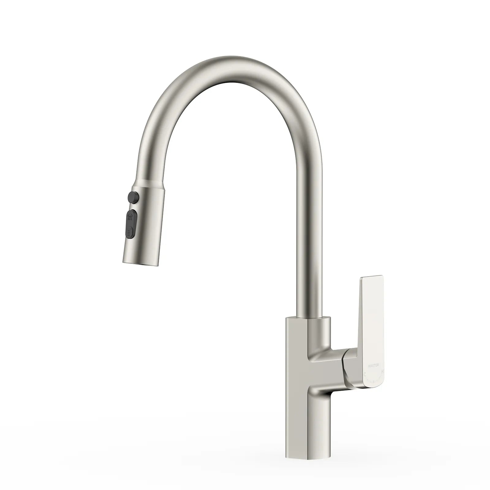MAXTOR High Arc Pull Down Kitchen Faucet with 360° Swivel Spout & 1.8 GPM Sprayer-KFB0065 Brushed Nickel