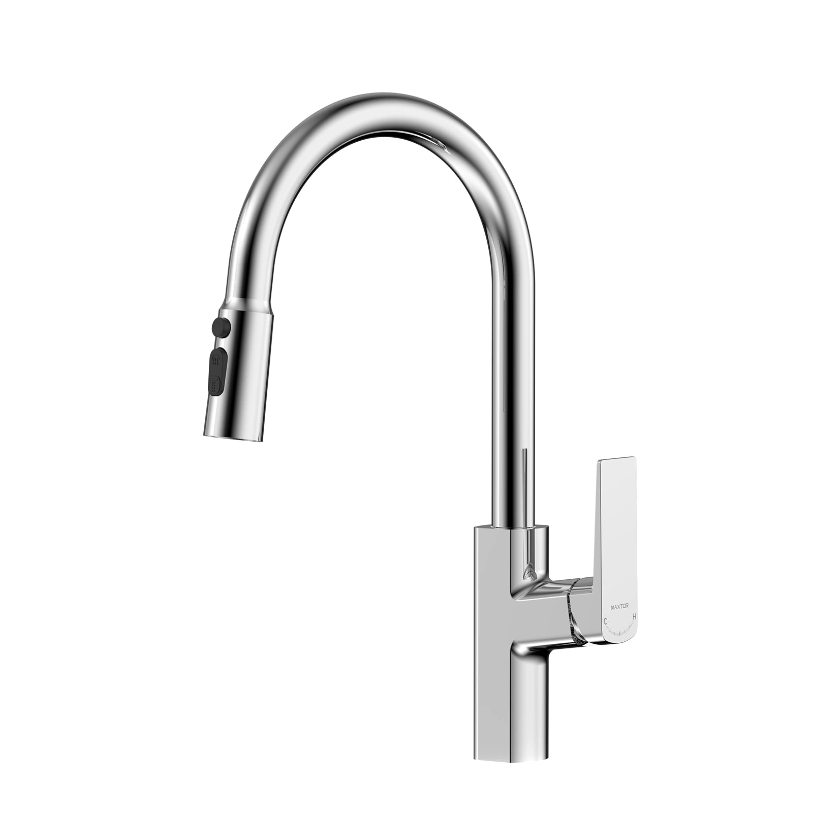 MAXTOR High Arc Pull Down Kitchen Faucet with 360° Swivel Spout & 1.8 GPM Sprayer-KFB0065 Chrome