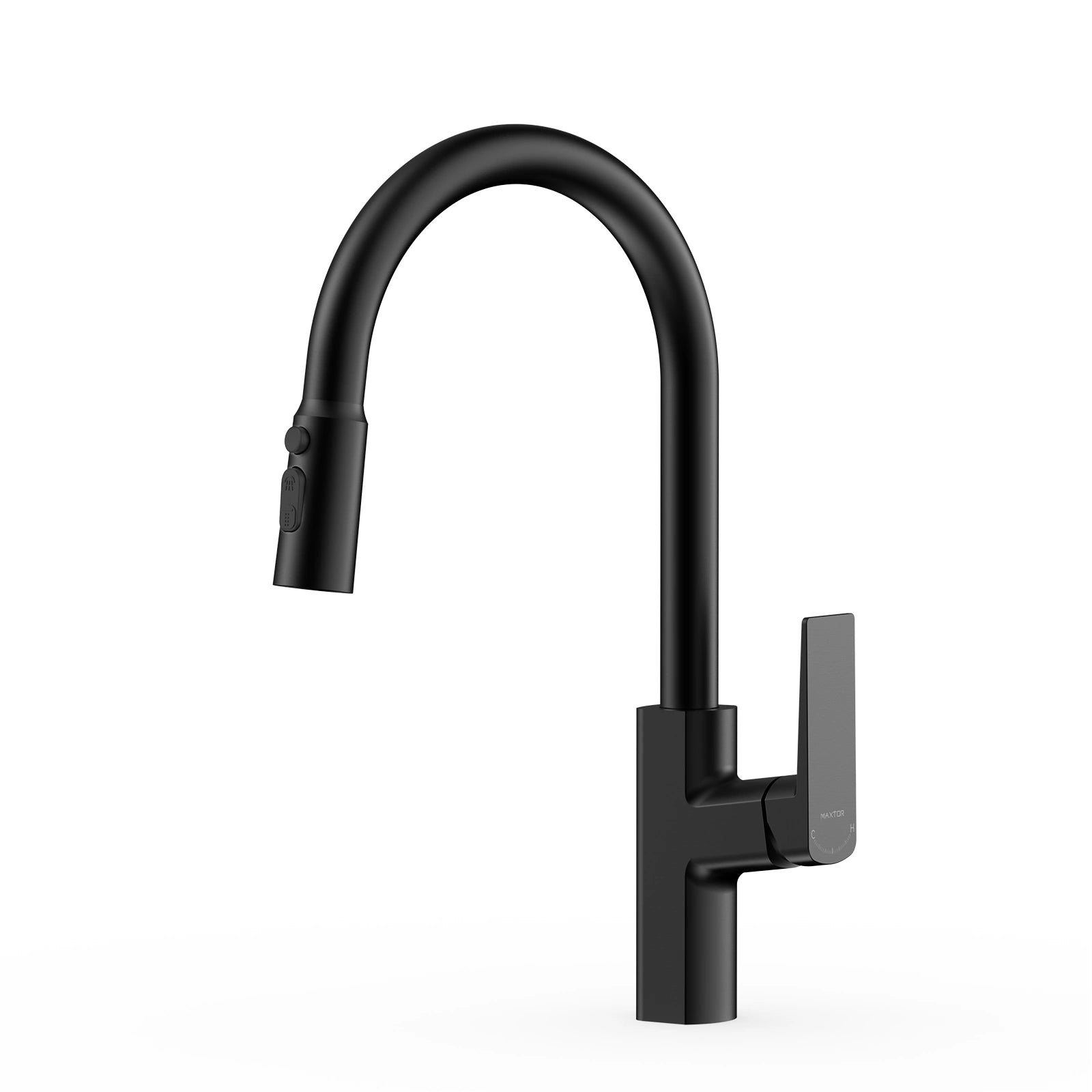 MAXTOR High Arc Pull Down Kitchen Faucet with 360° Swivel Spout & 1.8 GPM Sprayer-KFB0065 Matte Black