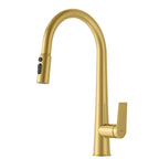 MAXTOR Pull-Down Kitchen Faucet – High Arc, 2-Function Spray Features-KFB010064 Brushed Gold