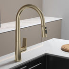 MAXTOR Pull-Down Kitchen Faucet – High Arc, 2-Function Spray Features-KFB010064